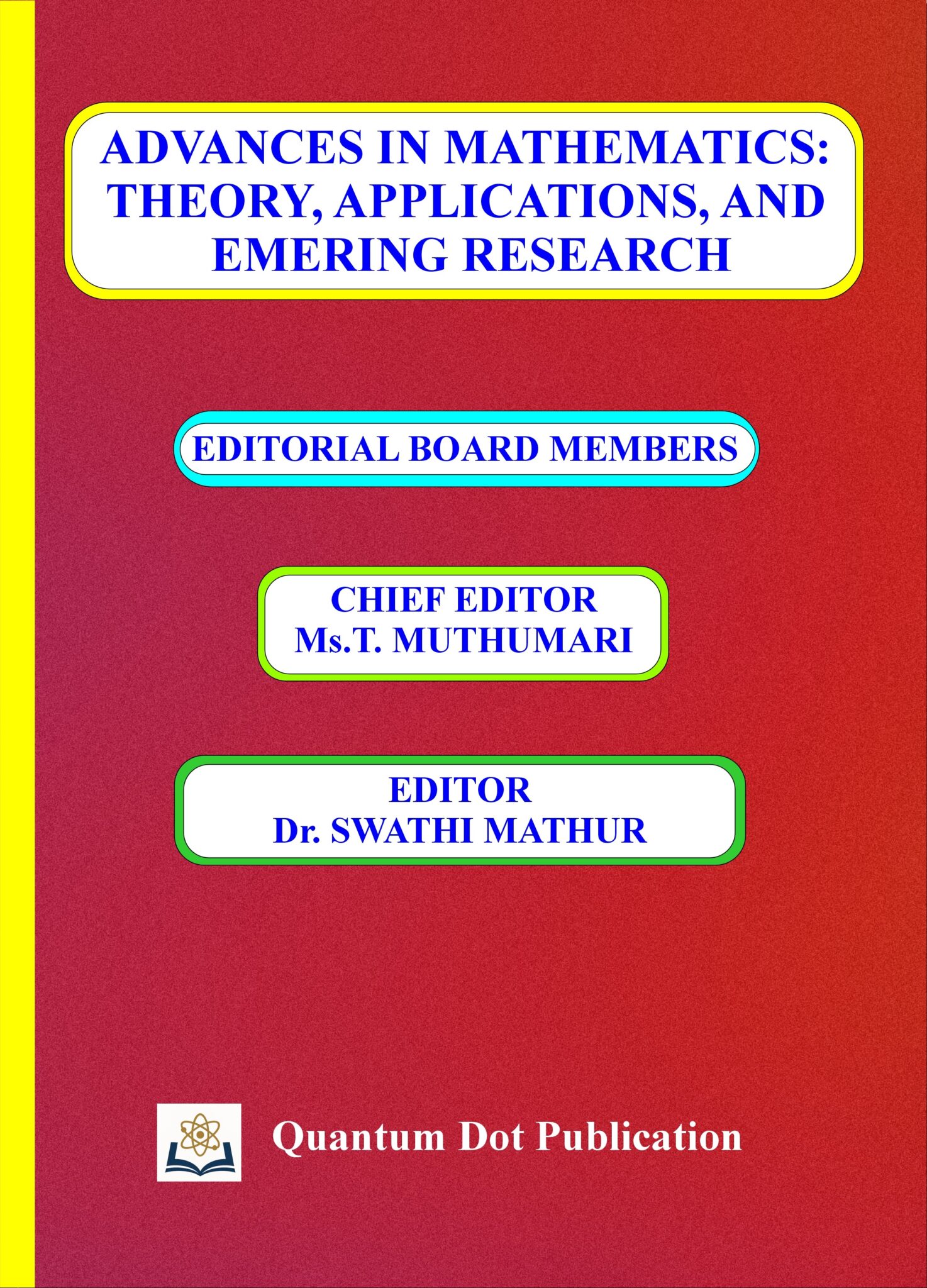 advances in mathematics theory, applications, and emerging research book cover page f